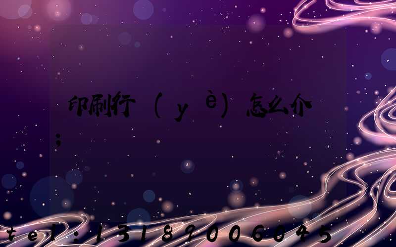 印刷行業(yè)怎么介紹