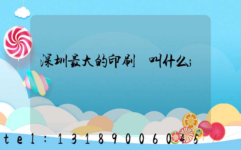 深圳最大的印刷廠叫什么